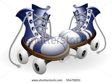 80s Roller Skates Clipart Blue Roller Skates With Untied