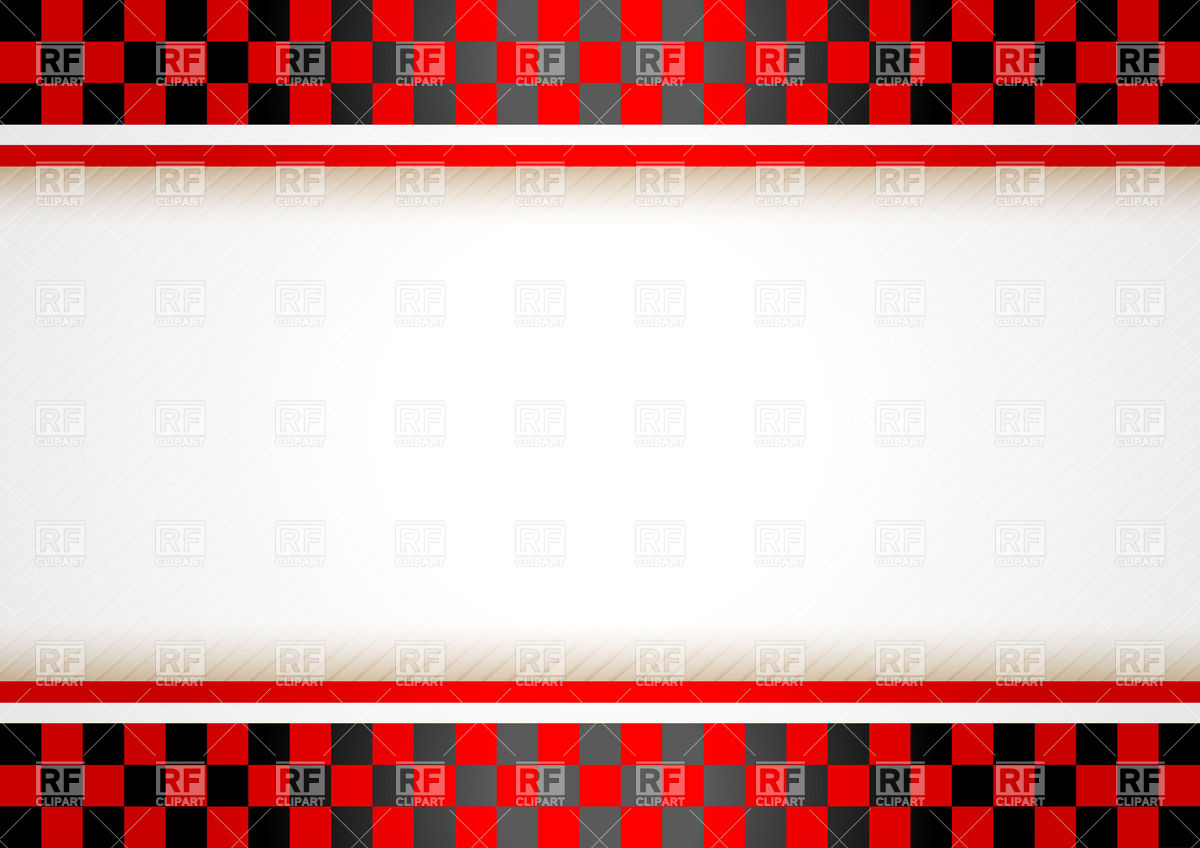 Horizontal Racing Banner With Checkered Red Heading Borders And