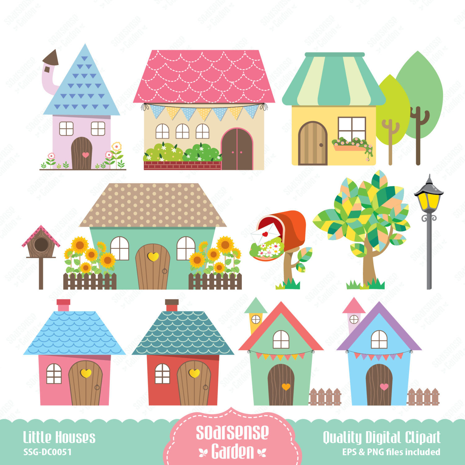 Little Houses Digital Clipart Home Clip Art February 08 2014 At 12