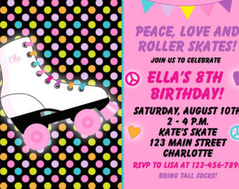 Roller Skating Birthday Party Invit Ation    Roller Skate Party