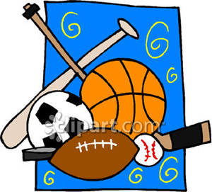 School Sports Equipment Royalty Free Clipart Picture