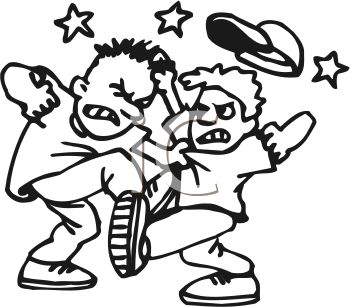 Two Boys Fighting   Royalty Free Clip Art Picture