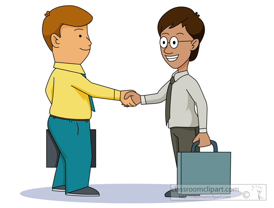 Business   Two Business Men Shaking Hands   Classroom Clipart