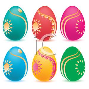 Colorful Set Of Easter Eggs   Royalty Free Clipart Picture