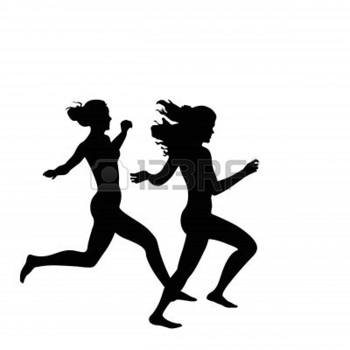 Girl Running Clipart 3839749 Two Joyful Girls Running Silhouette Jpg