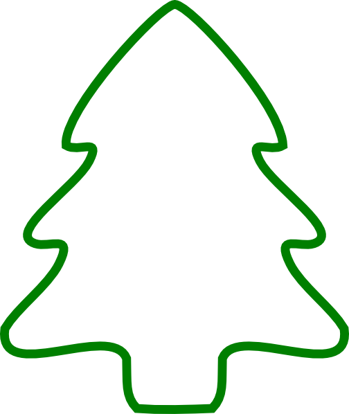 Green Christmas Tree Outline Clip Art At Clker Com   Vector Clip Art