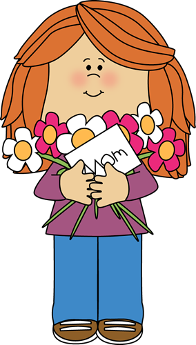 Happy Mother S Day Girl Clip Art Image   Girl Holding Mother S Day