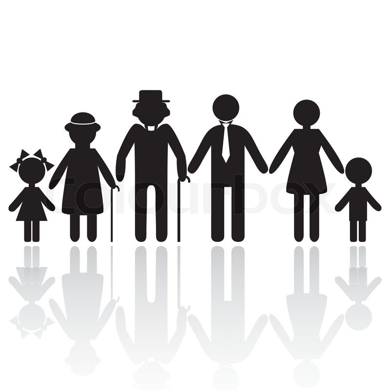People Silhouette Family Icon  Person Vector Woman Old Man  Kid Icon