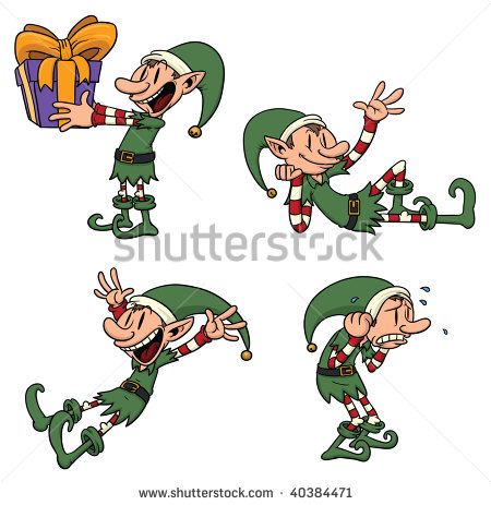 Cute Cartoon Elf In Different Poses  All Elements In Separate Layers