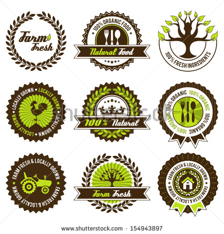 Farm Fresh Label Set With Differently Varied Modern Vintage Elements
