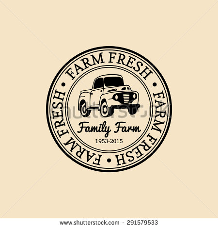 Retro Farm Fresh Logotype  Vintage Farm Logo  Organic Farm Logo  Farm