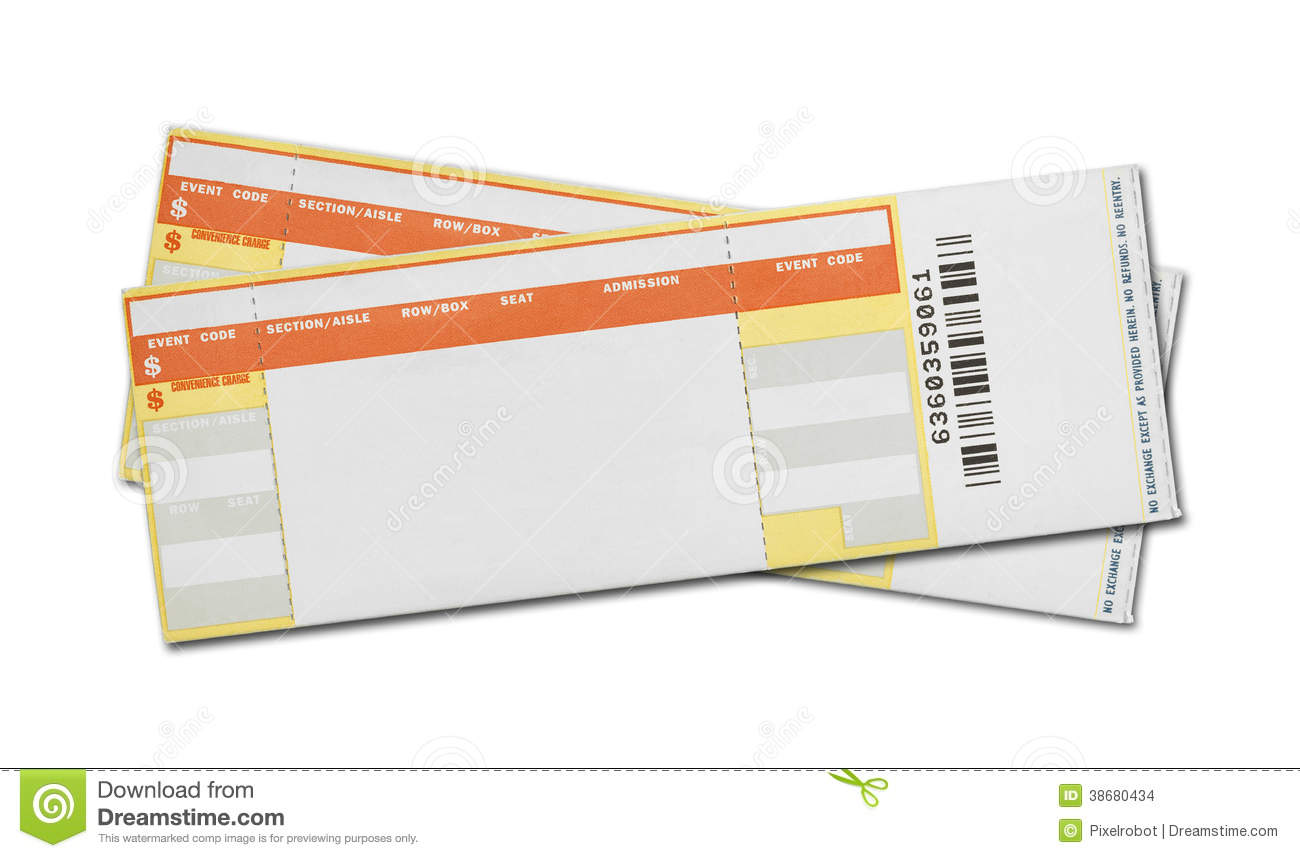 Blank Concert Tickets Stock Images   Image  38680434