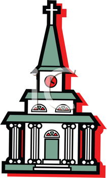Christianity Clip Art Image  Church With Steeple