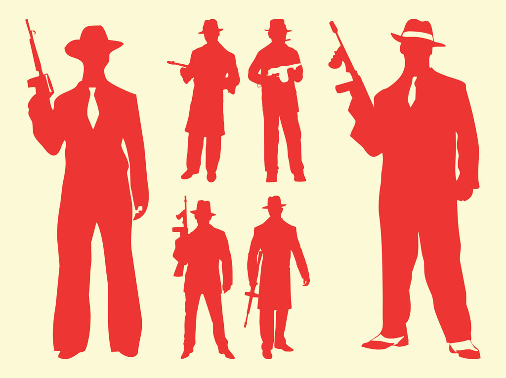 Gangster Silhouette Clip Art Gangster Silhouettes