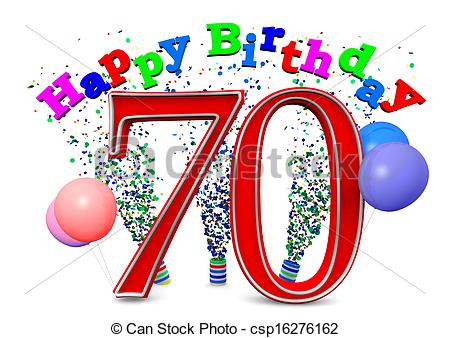 Stock Illustration Of Happy 70th Birthday   Happy Birthday With