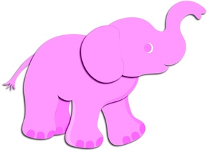 Baby Elephant Clipart Image   Pink Baby Elephant Looking For Mommy