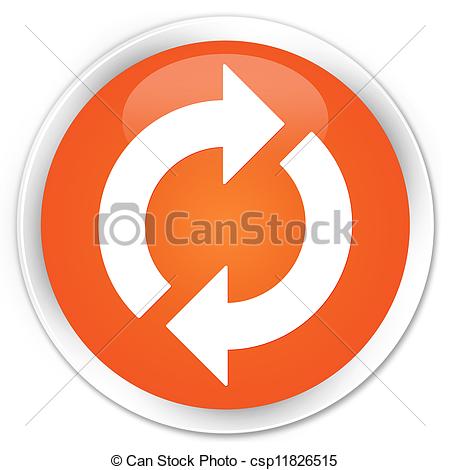 Clipart Of Update Icon Orange Button   Update Icon Glossy Orange Round