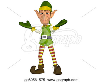 Drawing   Confused Christmas Elf  Clipart Drawing Gg60561575   Gograph
