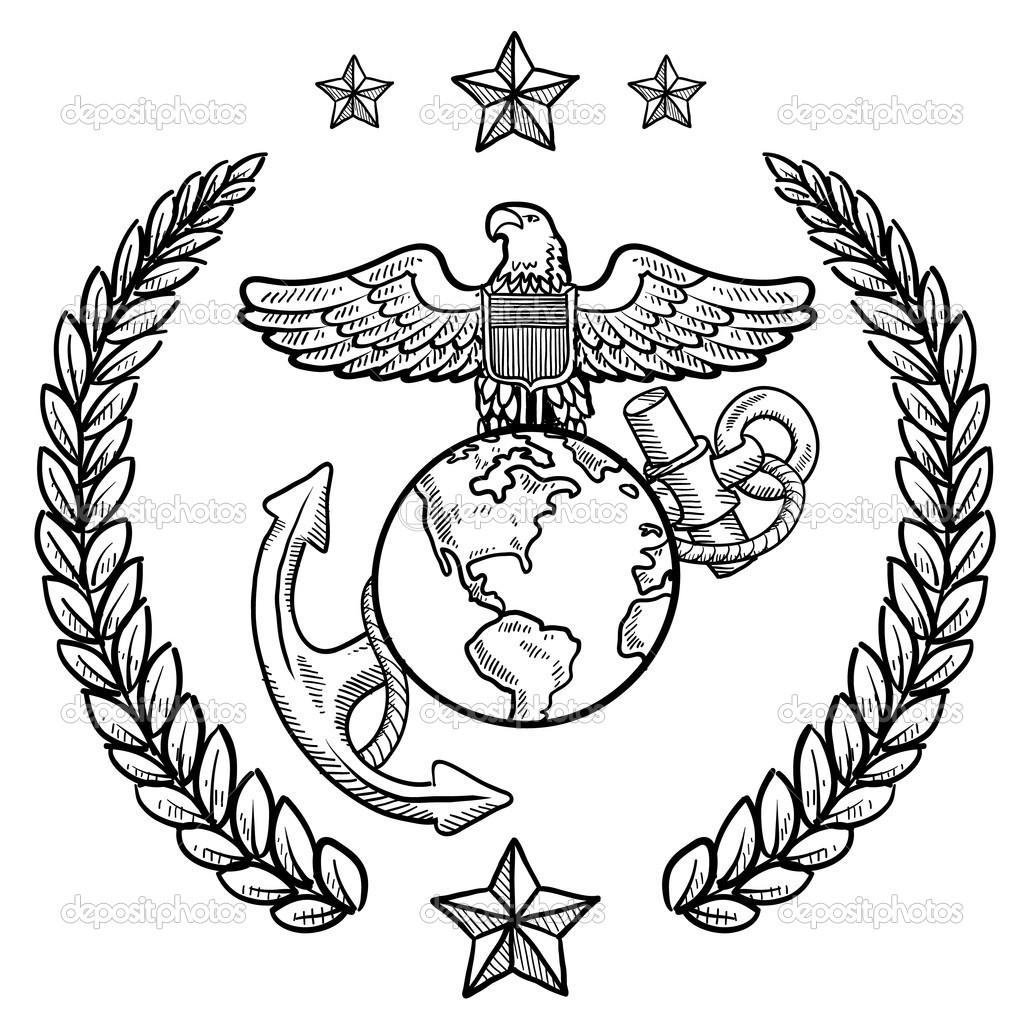 Marines Symbol Colouring Pages  Page 2