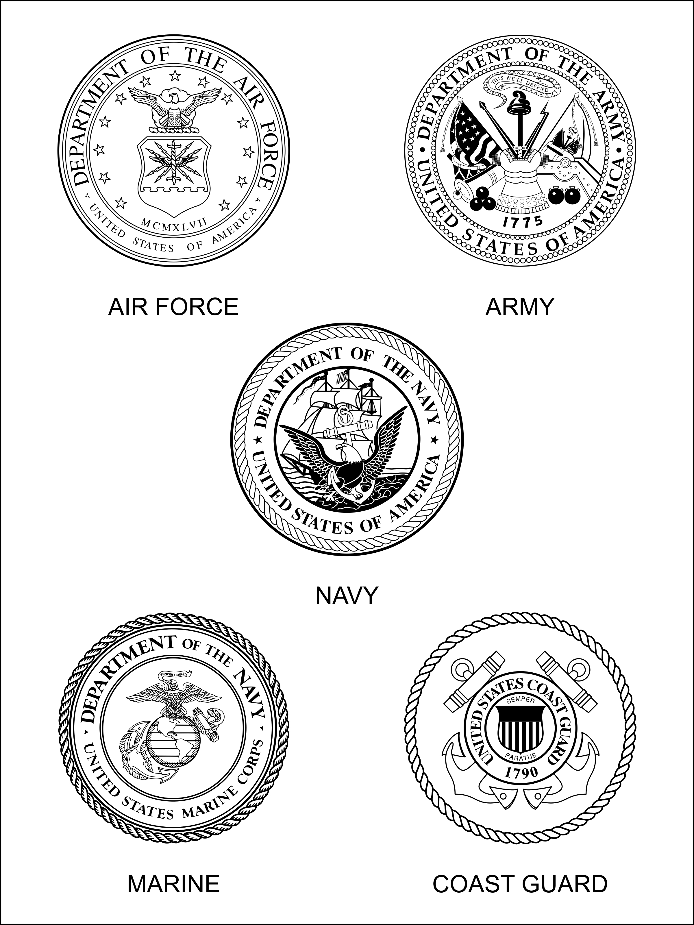 Military Branches Insignias For Military Urns