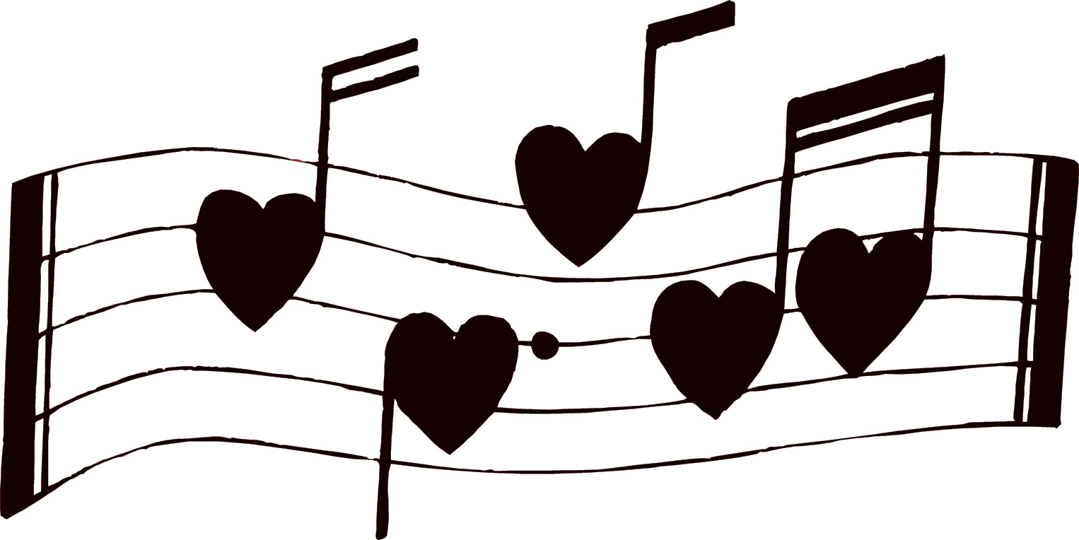 Artbyjean   Vintage Sheet Music  Musical Notes With Little Hearts