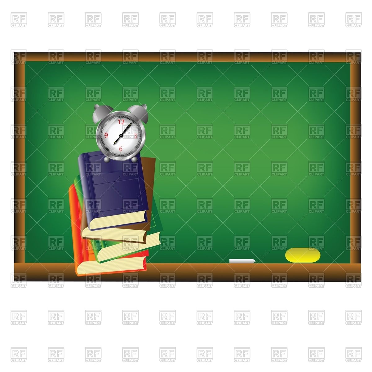 Blackboard And Books 54750 Download Royalty Free Vector Clipart    