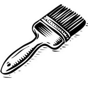 Description  Free Black And White Clipart Picture Of A Paint Brush