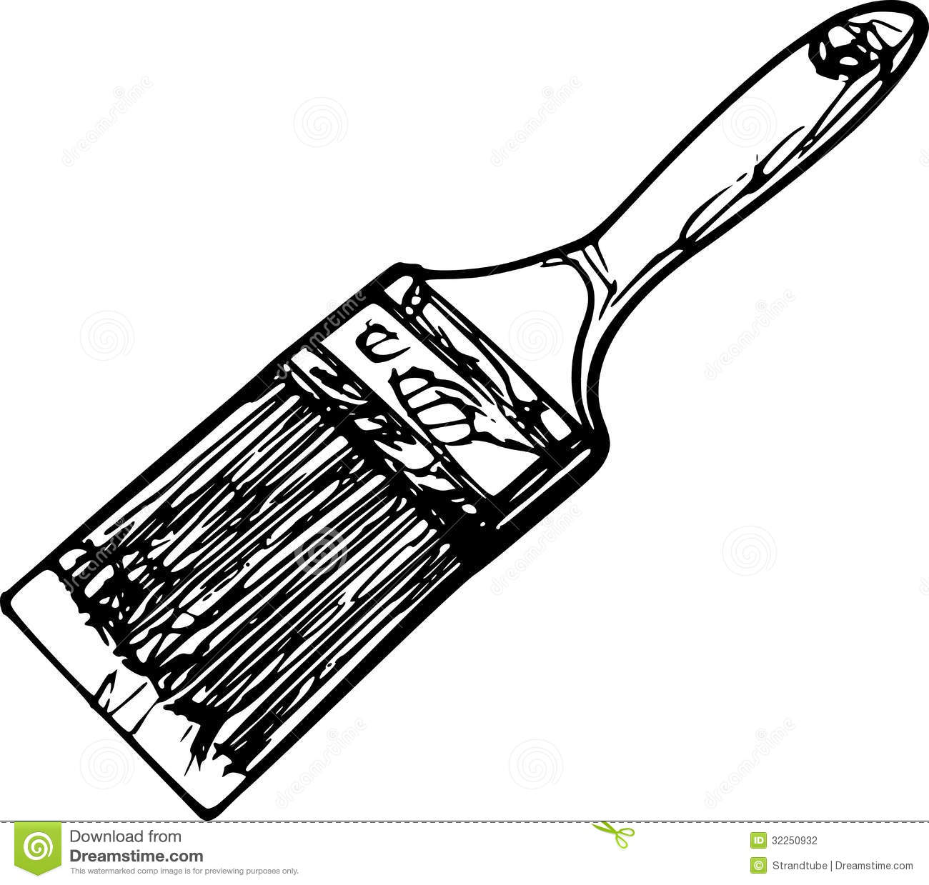 Paintbrush Clipart Black And White Paint Brush Sketch Isolated White