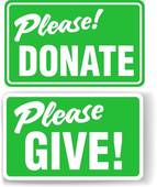 Please Donate And Give Green Sign Set   Royalty Free Clip Art