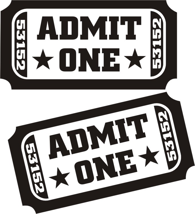 Admit One Movie Tickets