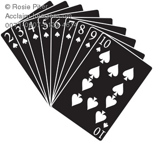 Clip Art Illustration Of A Group Of Black Spades Playing Cards