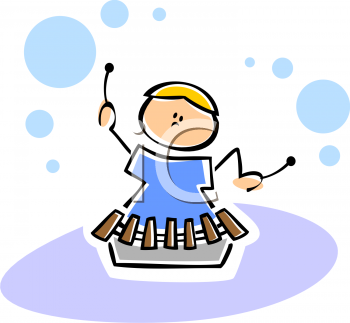 Clipart Of A Child Playing Xylophone