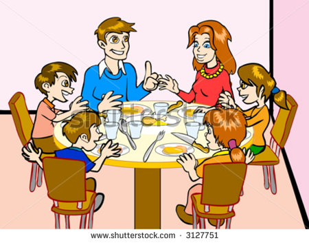 Family Eating Together Stock Vectors   Vector Clip Art   Shutterstock