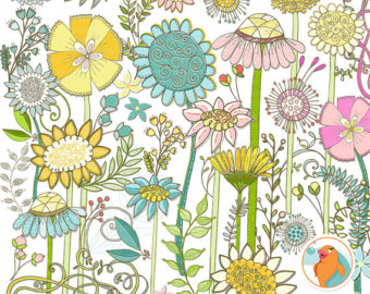Wild Flower Clip Art Spring Floral Clipart Images Country Sunshine