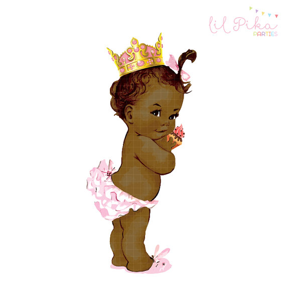 Vintage Baby Princess  Birthday  Clipart