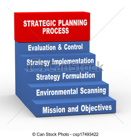 Clip Art Of 3d Strategic Planning Process   3d Illustration Of Of