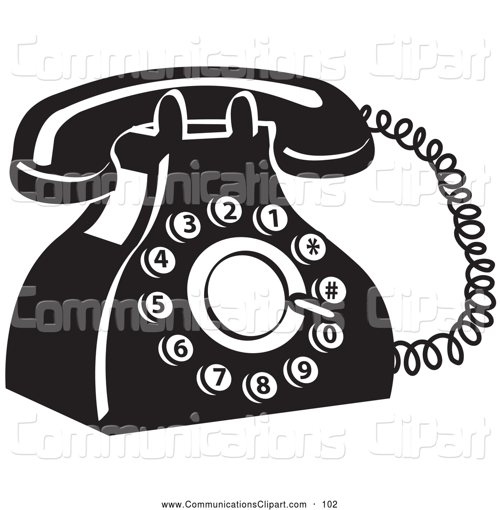 Clipart Of A Retro Old Fashioned Rotary Landline Telephone By Andy