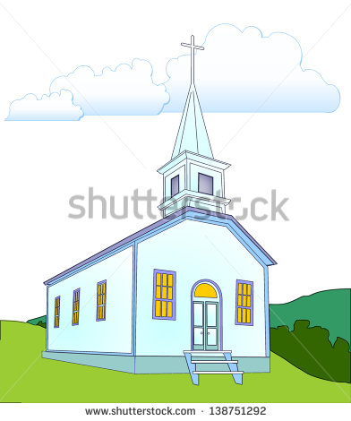 Country Church Building Clipart White Country Church Clip Art   Stock