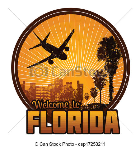 Label Or Stamp   Welcome To Florida    Csp17253211   Search Clipart