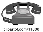 Rotary Landline Telephone Clipart Illustration
