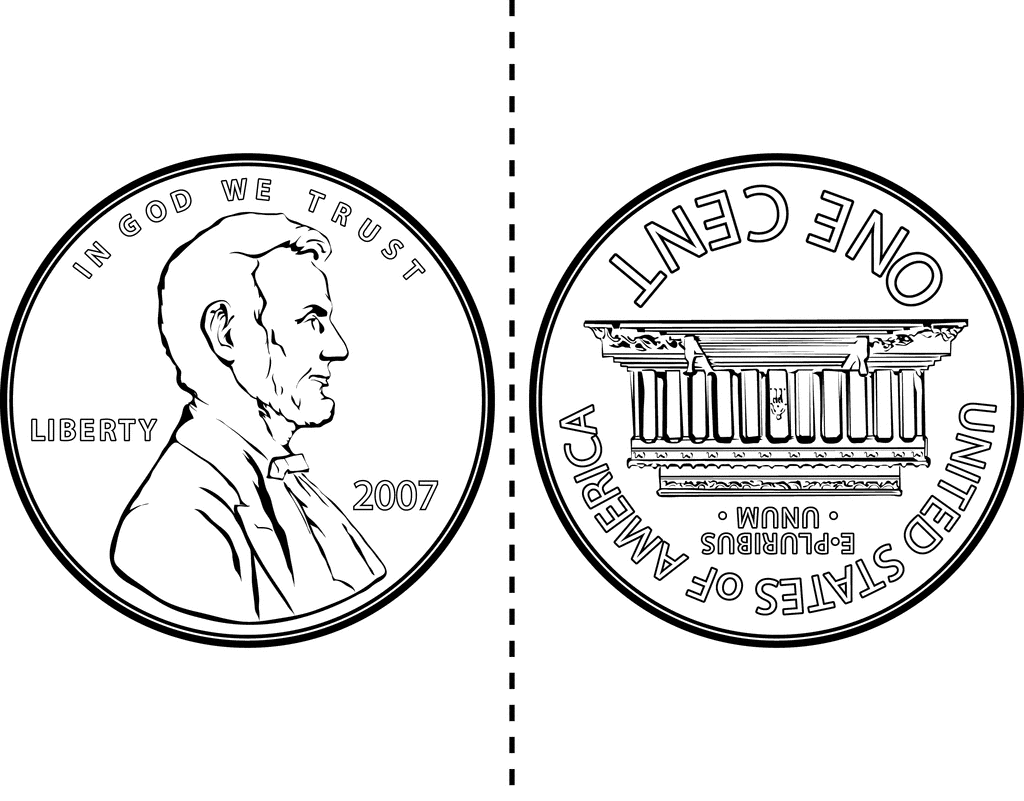 Two Sided Penny   Clipart Etc