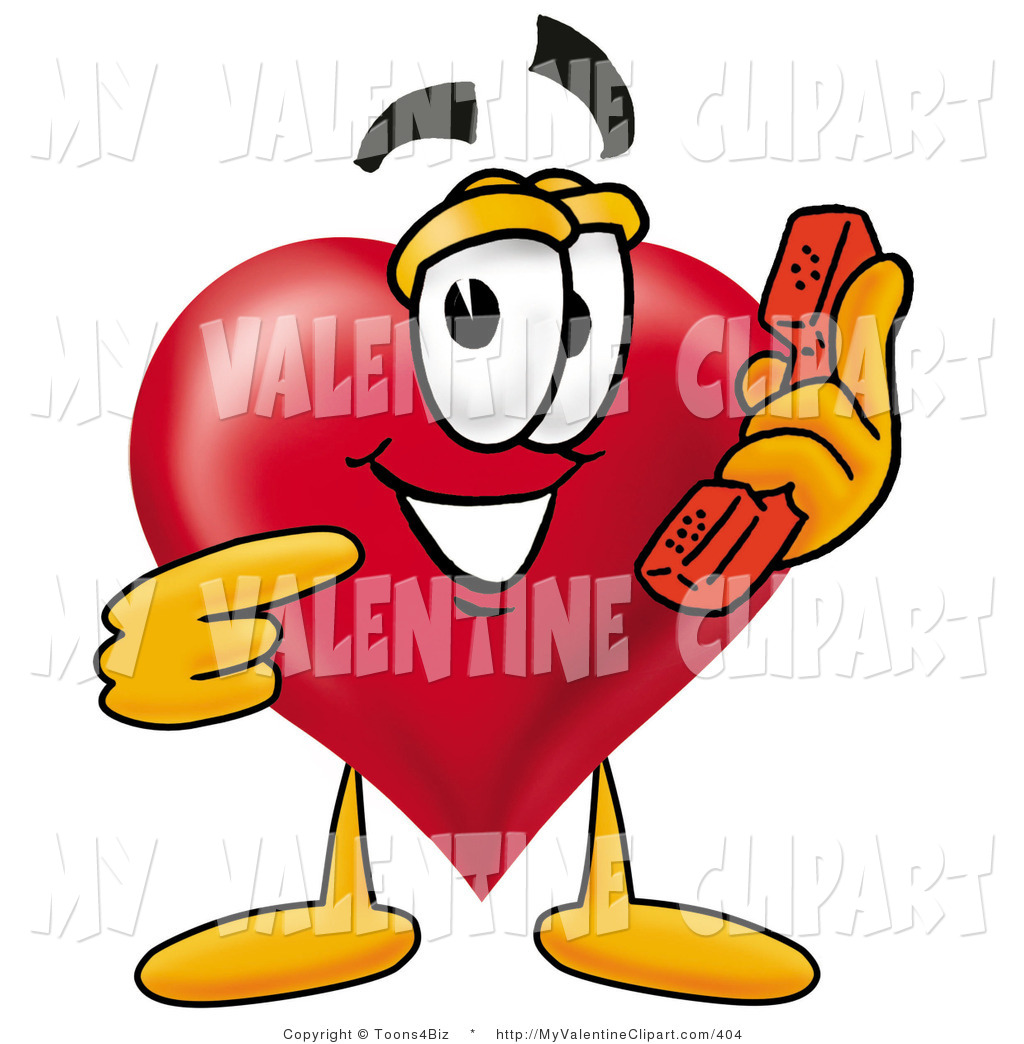 Valentine S Clipart Of A Friendly Love Heart Mascot Cartoon Character