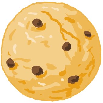 Clip Art Of A Large Chocolate Chip Or Oatmeal Raisin Cookie