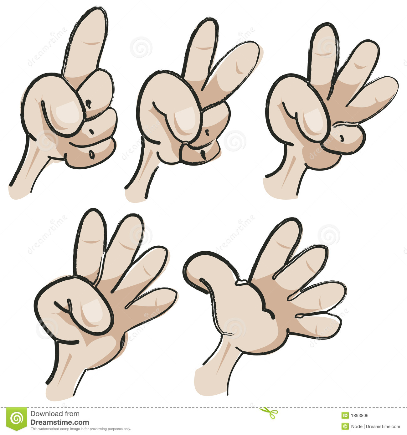 Illustration Of Five Hands Counting