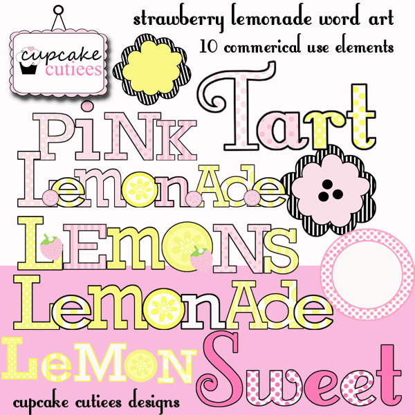 Cupcake Cutiees  Pink Lemonade Word Art