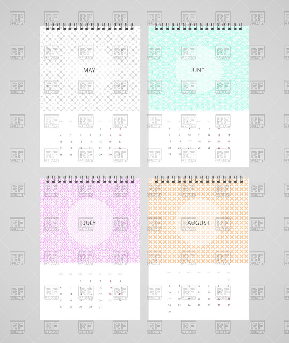 Calendar For 2015   Months August May June And July 47517 Download    
