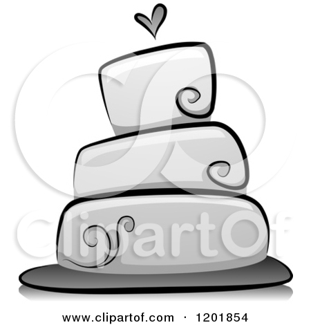 Elegant Wedding Cake Clipart 1201854 Clipart Of A Grayscale Wedding    