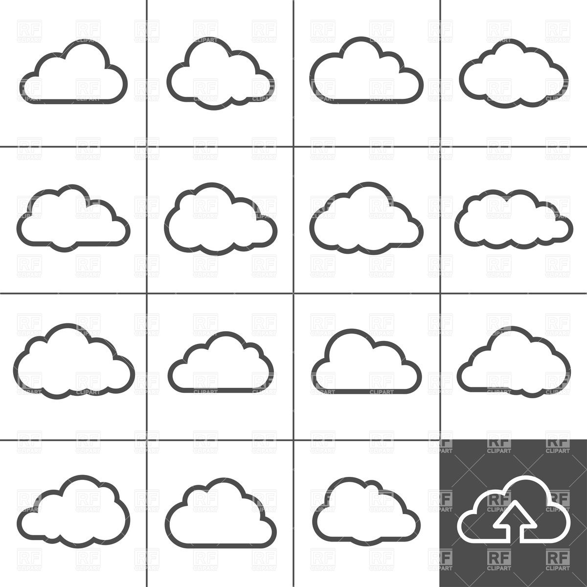 Cloud Shapes Collection Download Royalty Free Vector Clipart  Eps