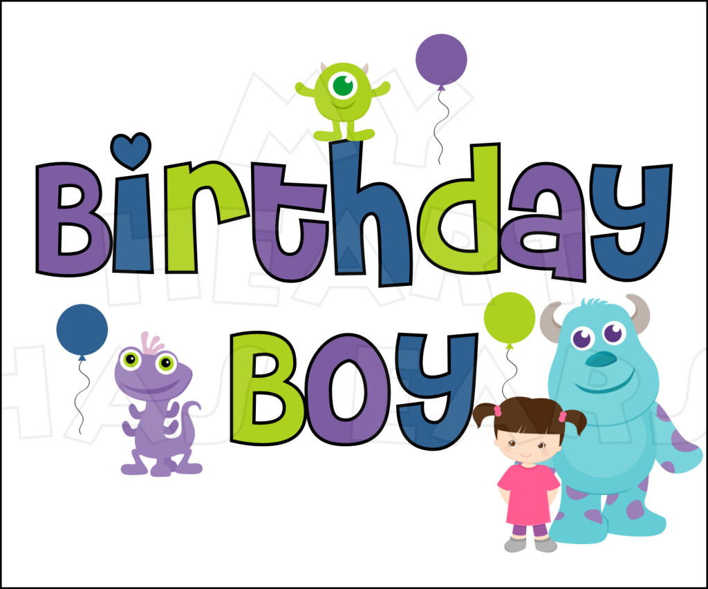 Monsters Inc  Birthday Boy Instant Download Digital Clip Art    My