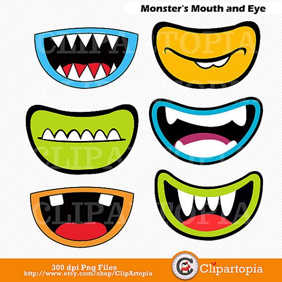 Monsters Mouth And Eyes Digital Clipart   Little By Clipartopia